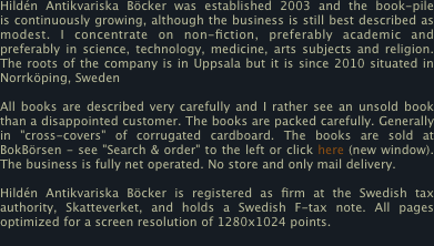 Hildén Antikvariska Böcker was established